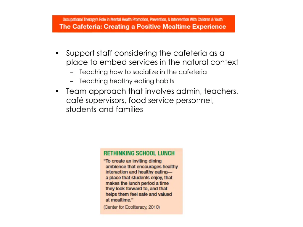 support staff considering the cafeteria