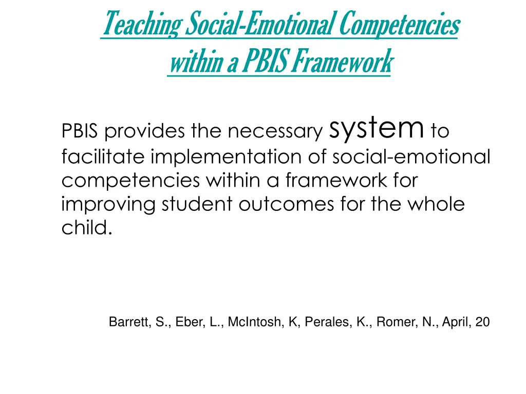 teaching social emotional competencies within