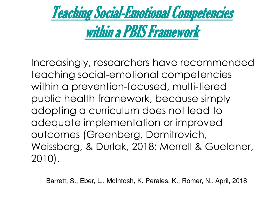 teaching teaching social within a pbis framework