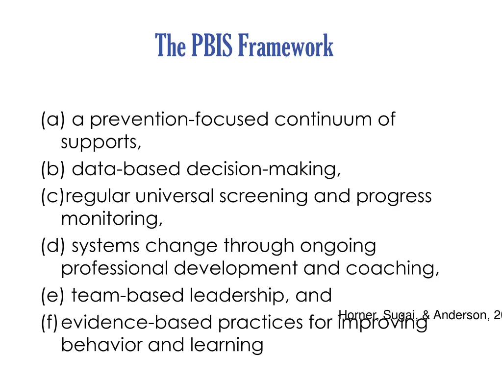 the pbis framework