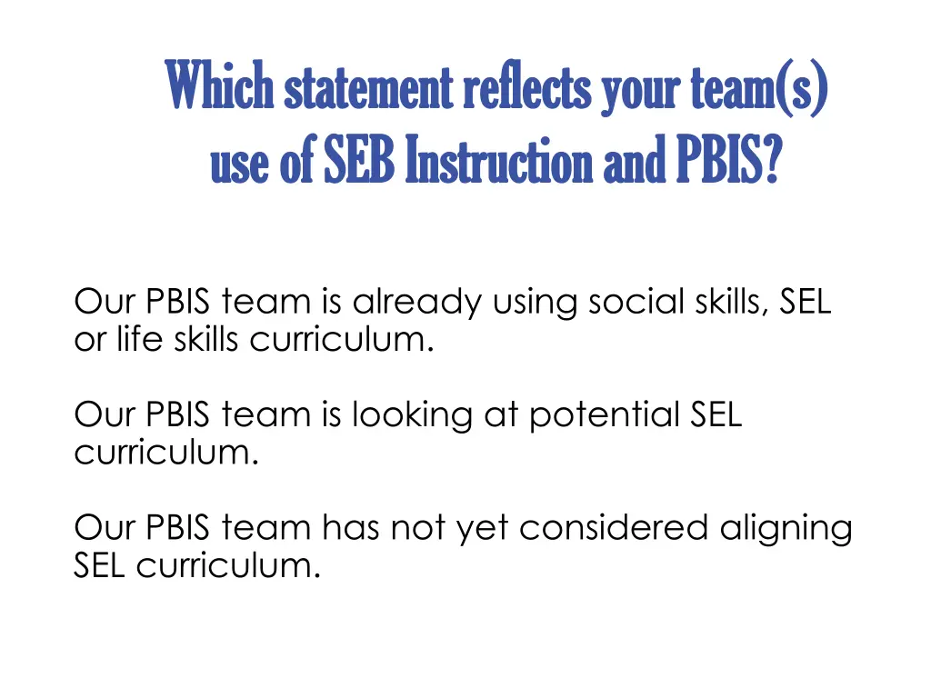 which statement reflects your team s which
