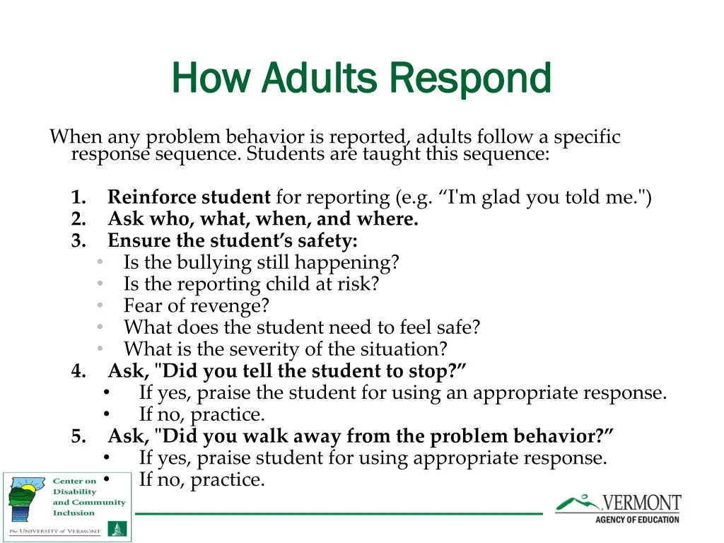 how adults respond how adults respond