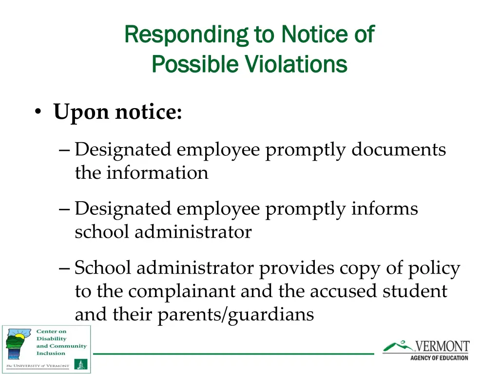 responding to notice of responding to notice