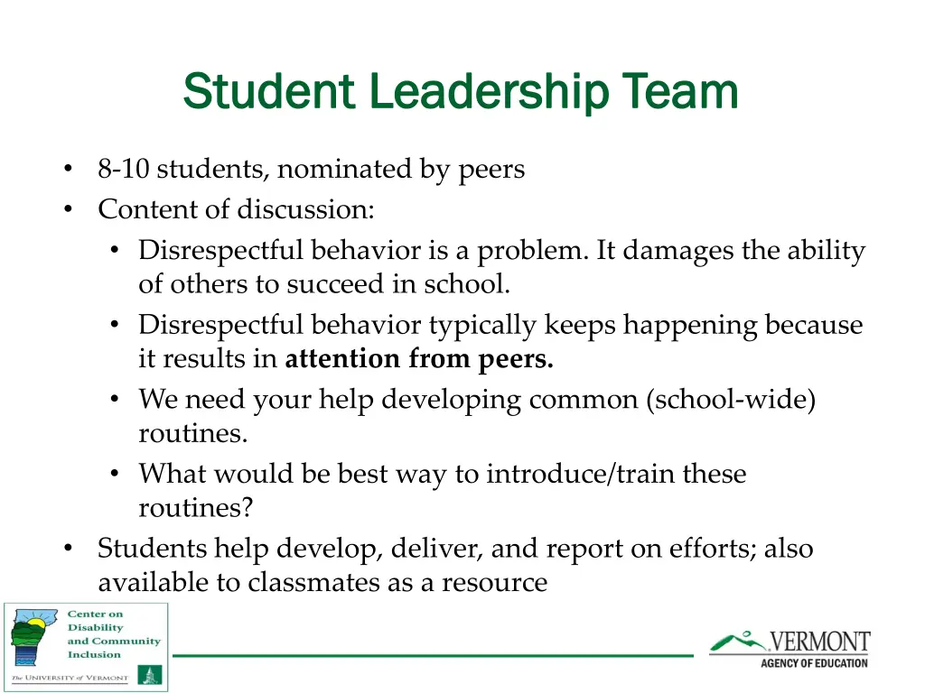 student leadership team student leadership team