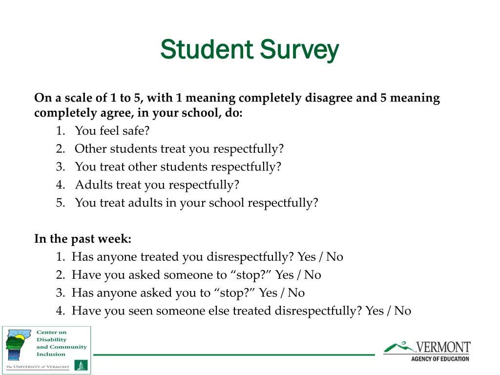 student survey student survey