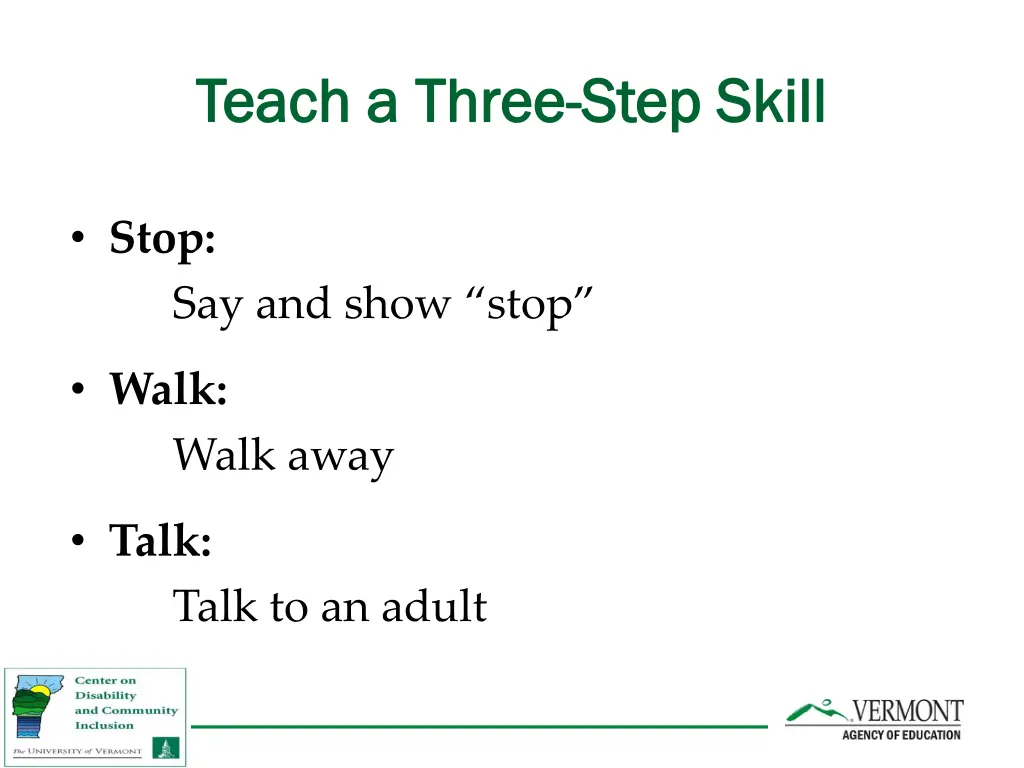 teach a three teach a three step skill