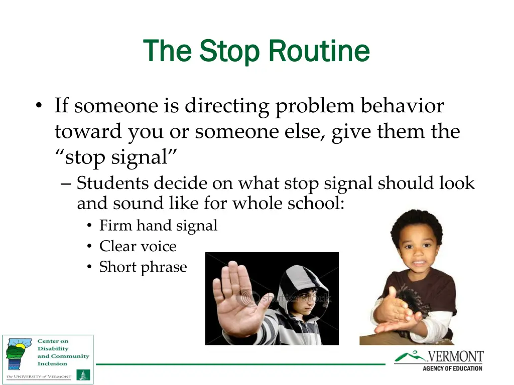 the stop routine the stop routine