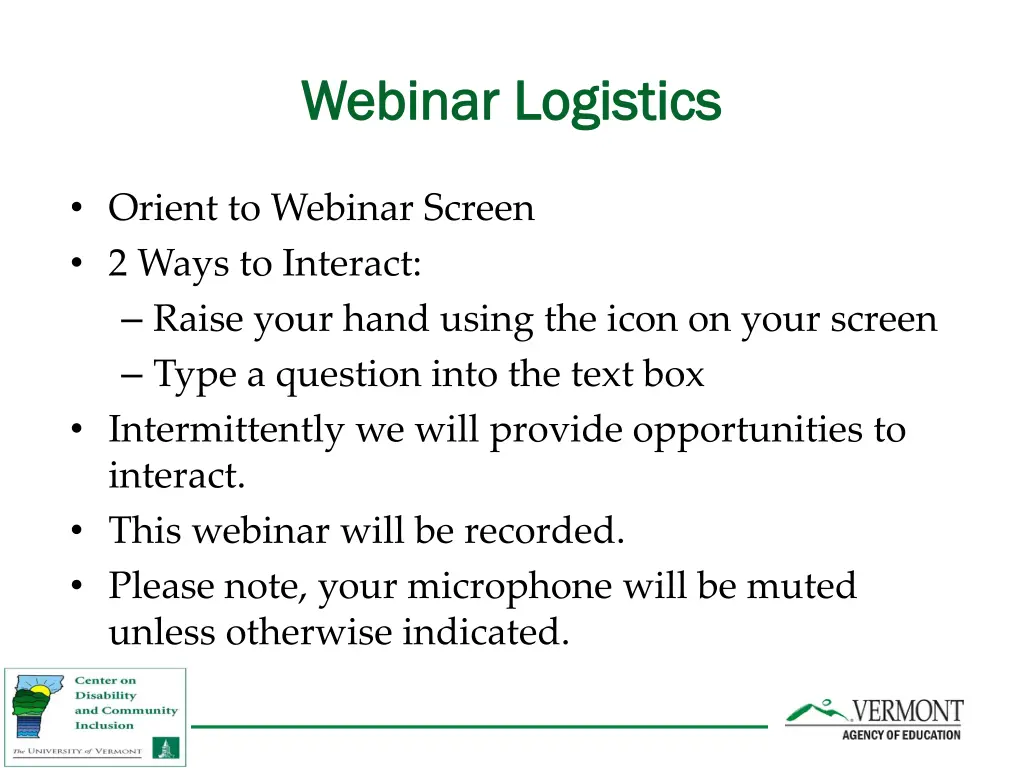webinar logistics webinar logistics