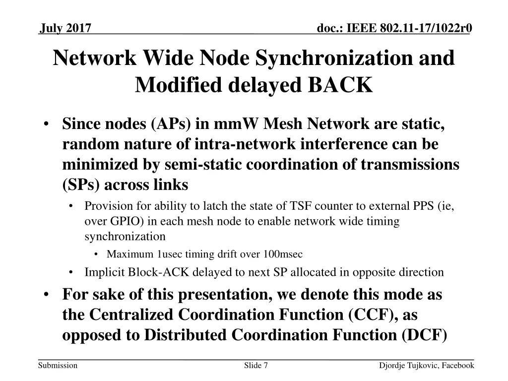 july 2017 network wide node synchronization