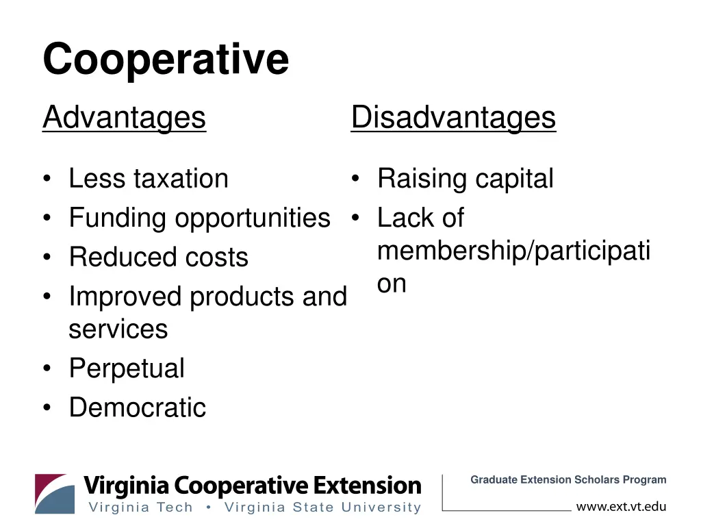 cooperative advantages