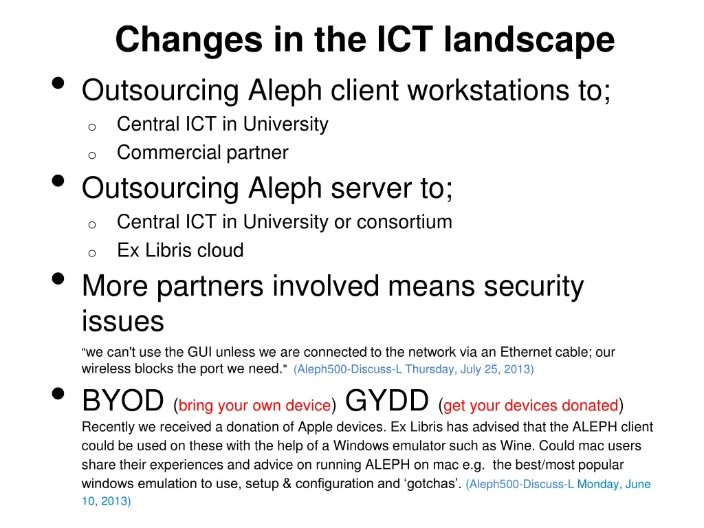 changes in the ict landscape outsourcing aleph