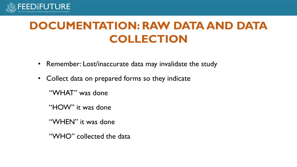 documentation raw data and data collection