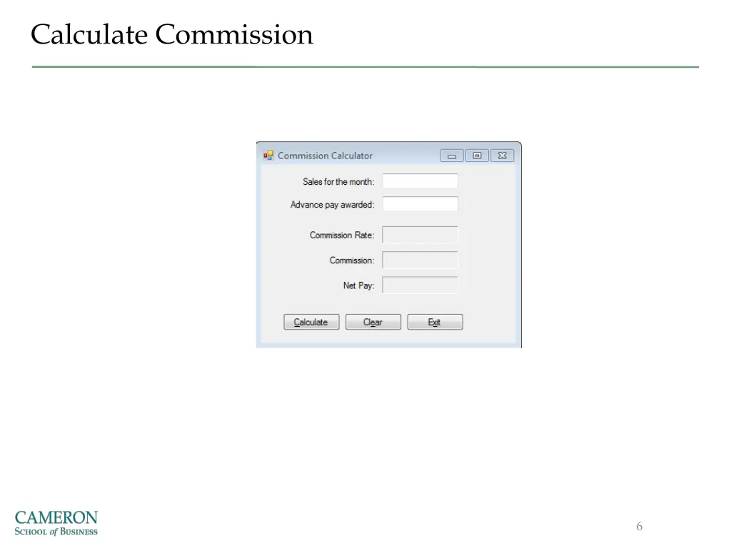 calculate commission