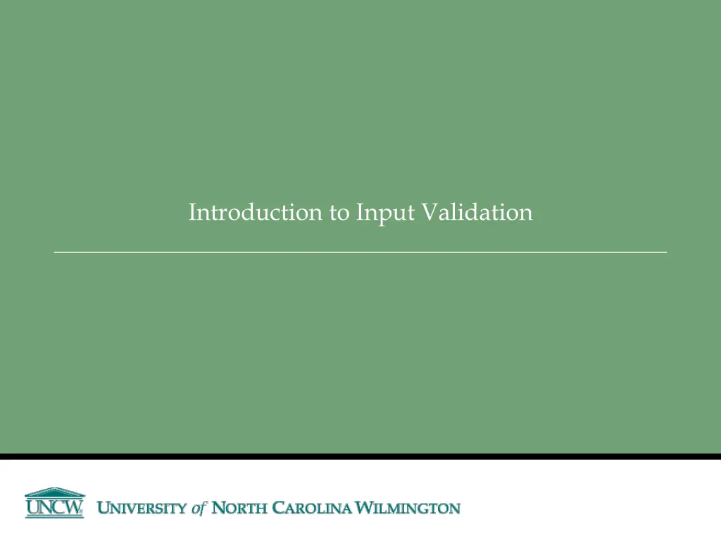 introduction to input validation