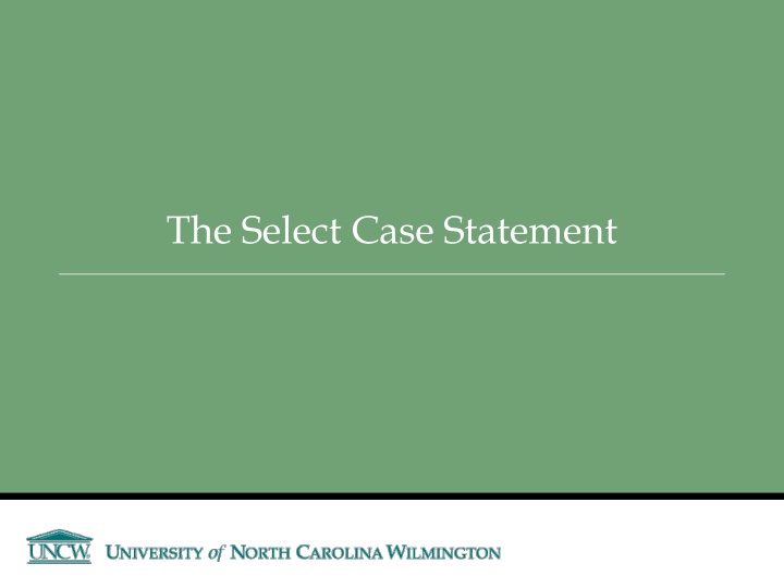 the select case statement