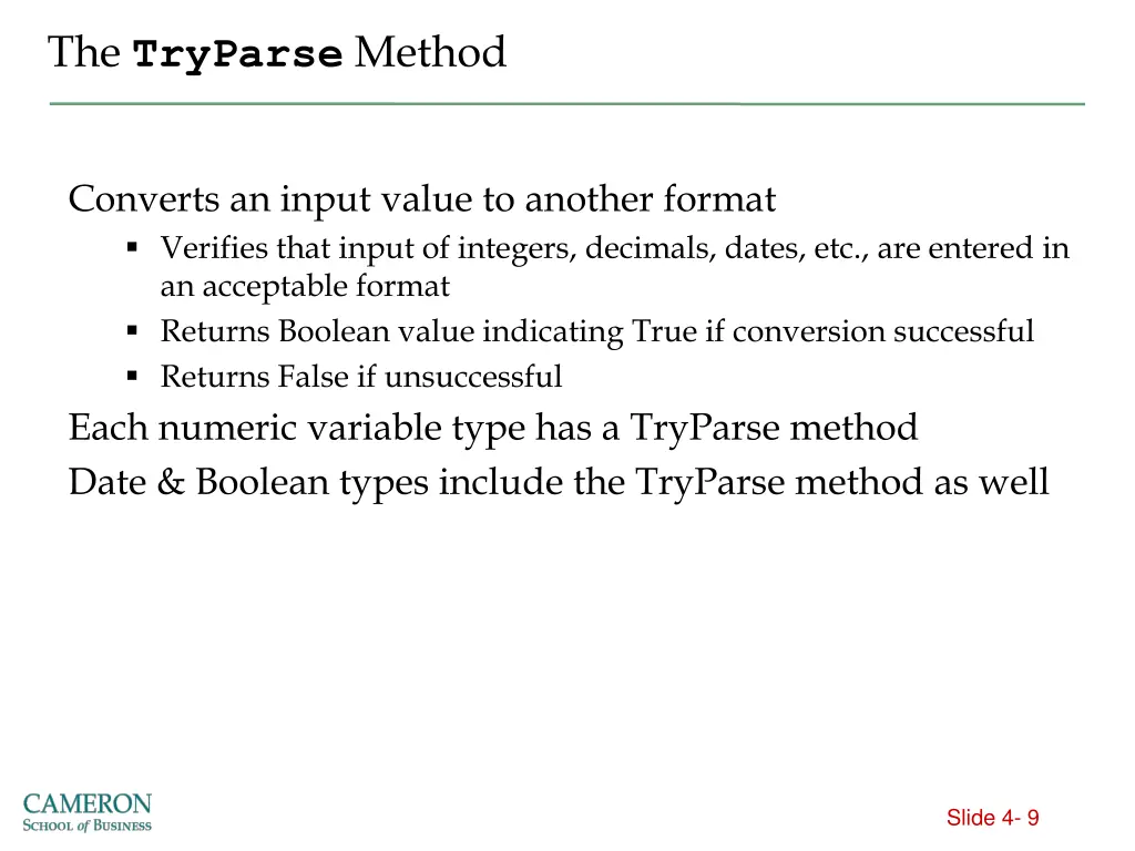 the tryparse method