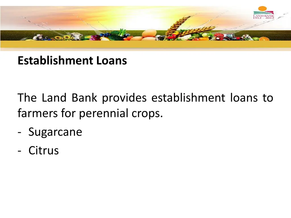 establishment loans