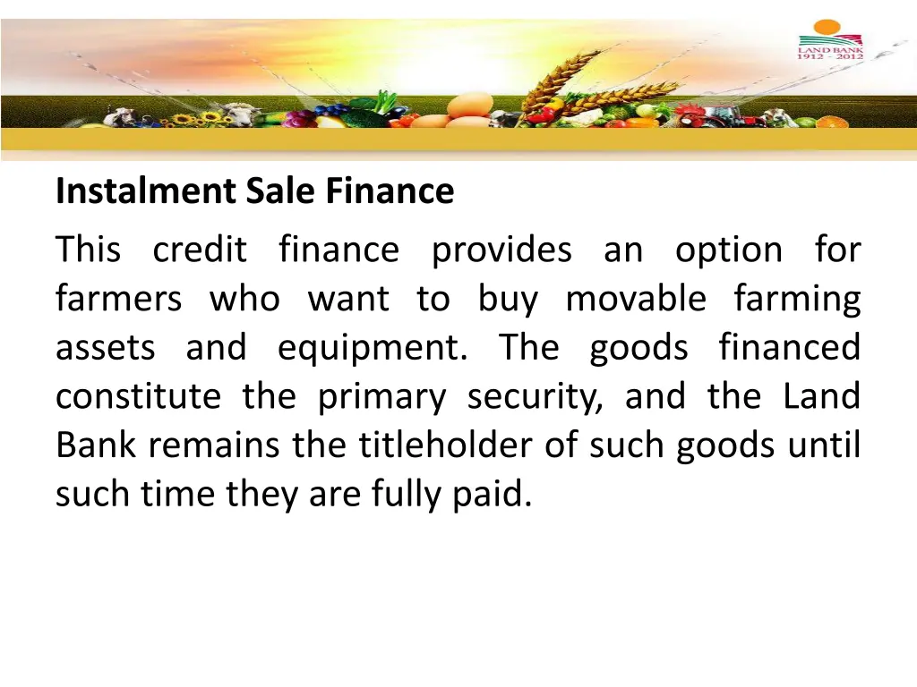 instalment sale finance this credit finance
