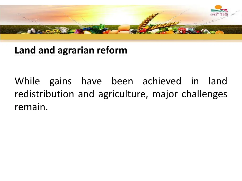 land and agrarian reform