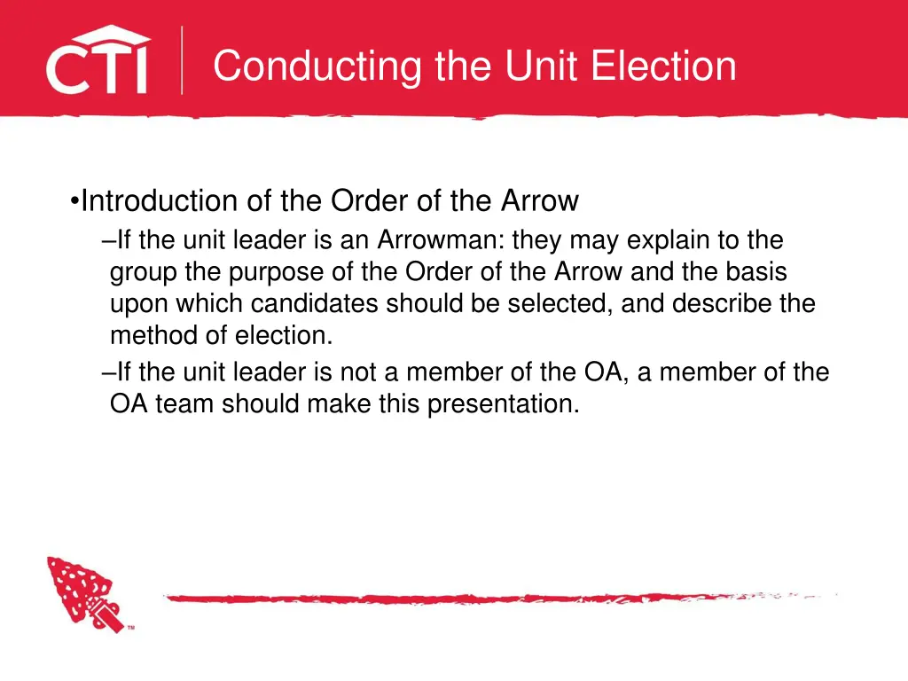 conducting the unit election