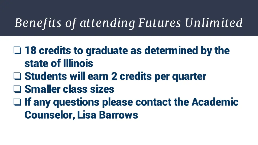 benefits of attending futures unlimited