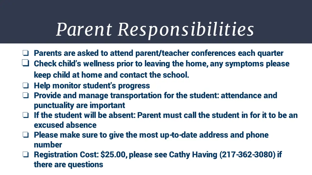 parent responsibilities