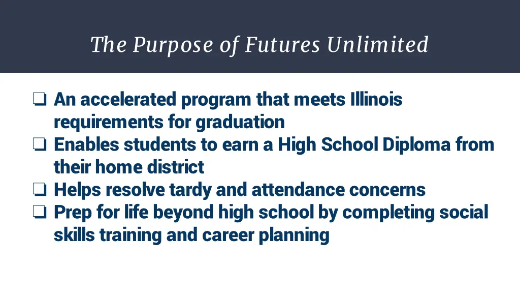 the purpose of futures unlimited