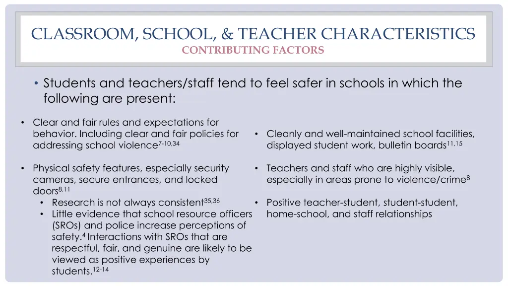 classroom school teacher characteristics