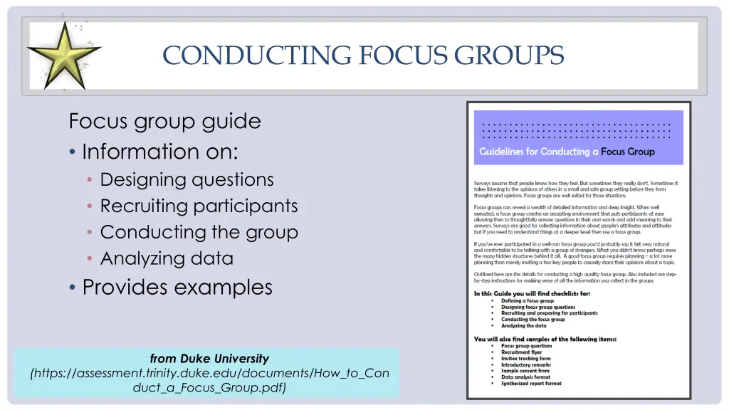 conducting focus groups