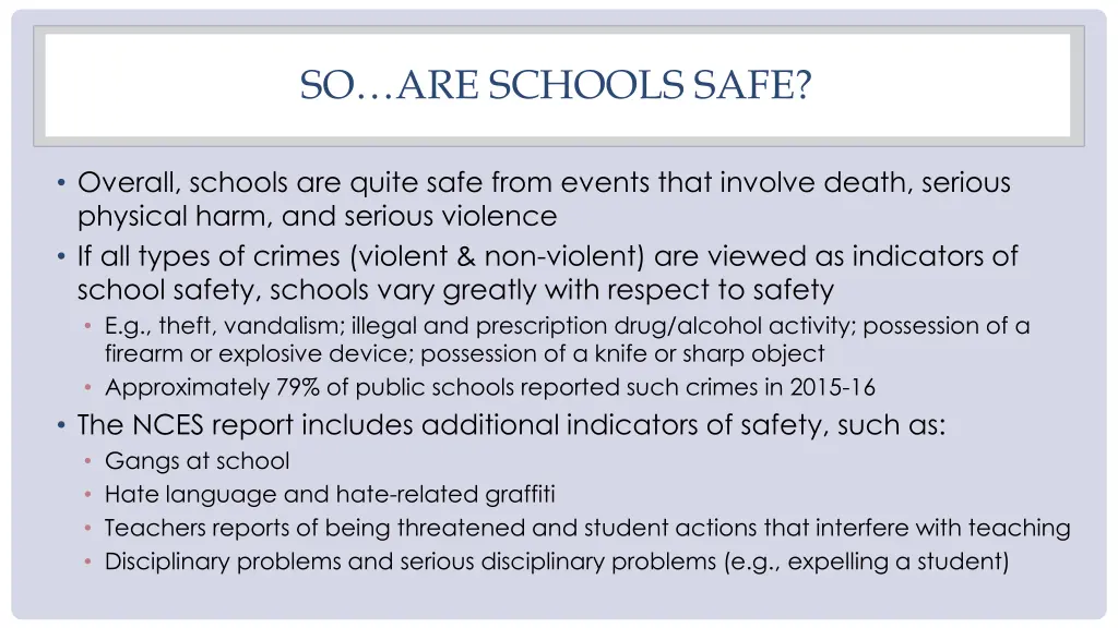 so are schools safe