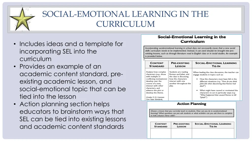 social emotional learning in the curriculum