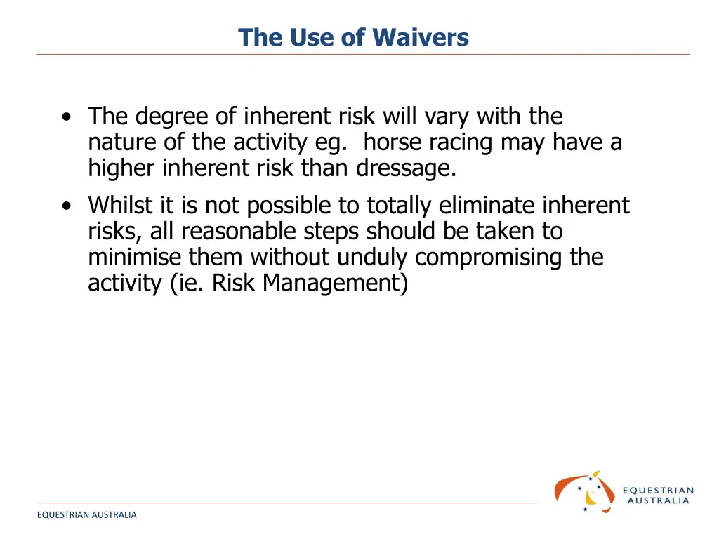 the use of waivers 1