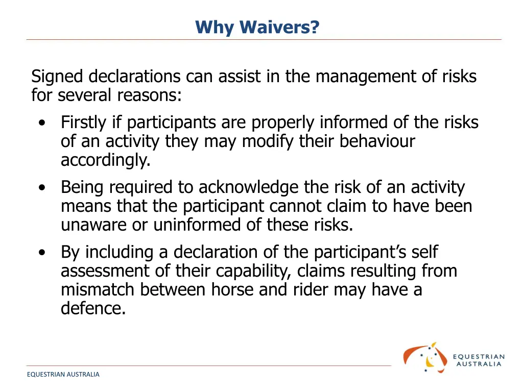 why waivers 1