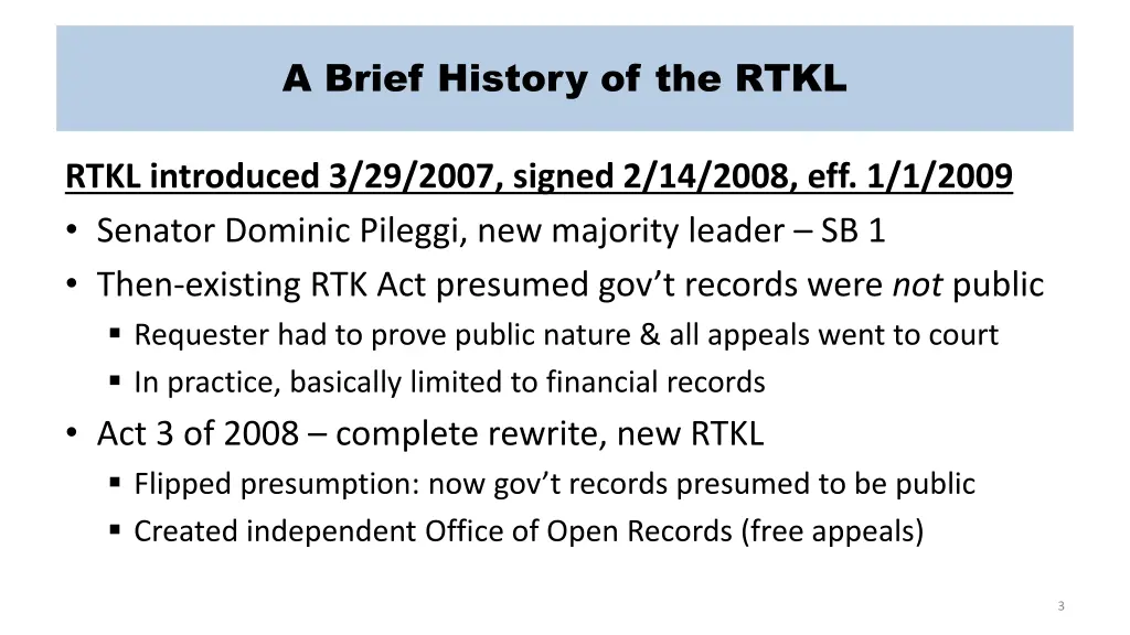 a brief history of the rtkl