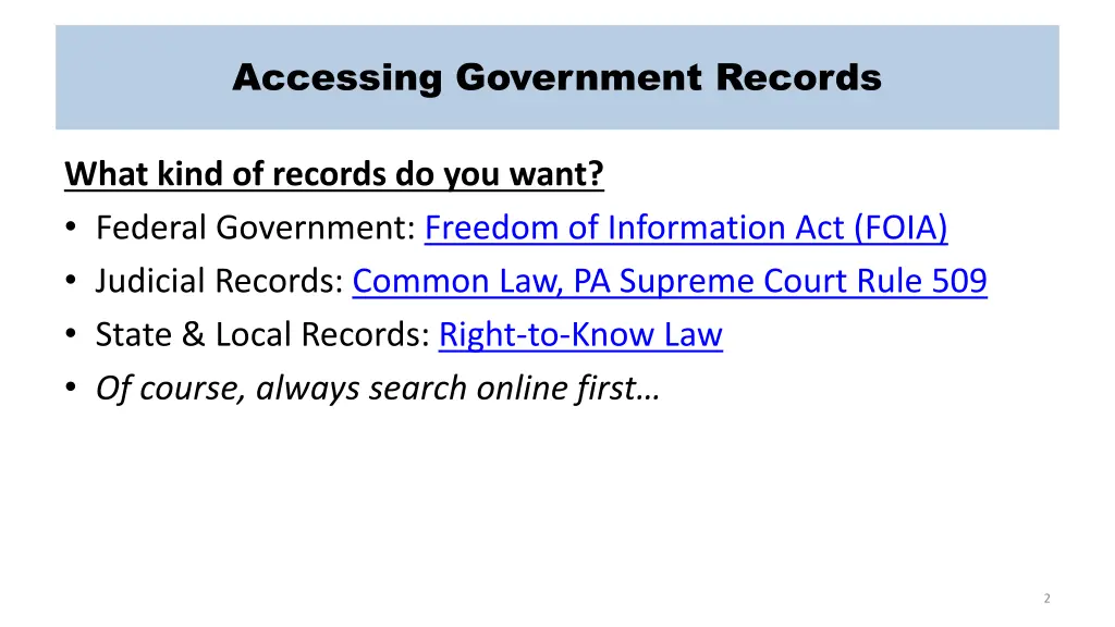 accessing government records