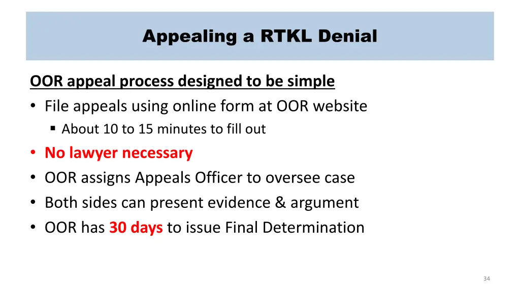appealing a rtkl denial