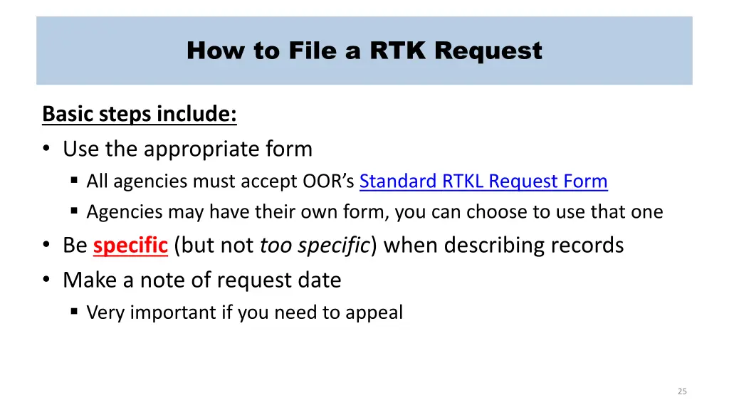 how to file a rtk request 1