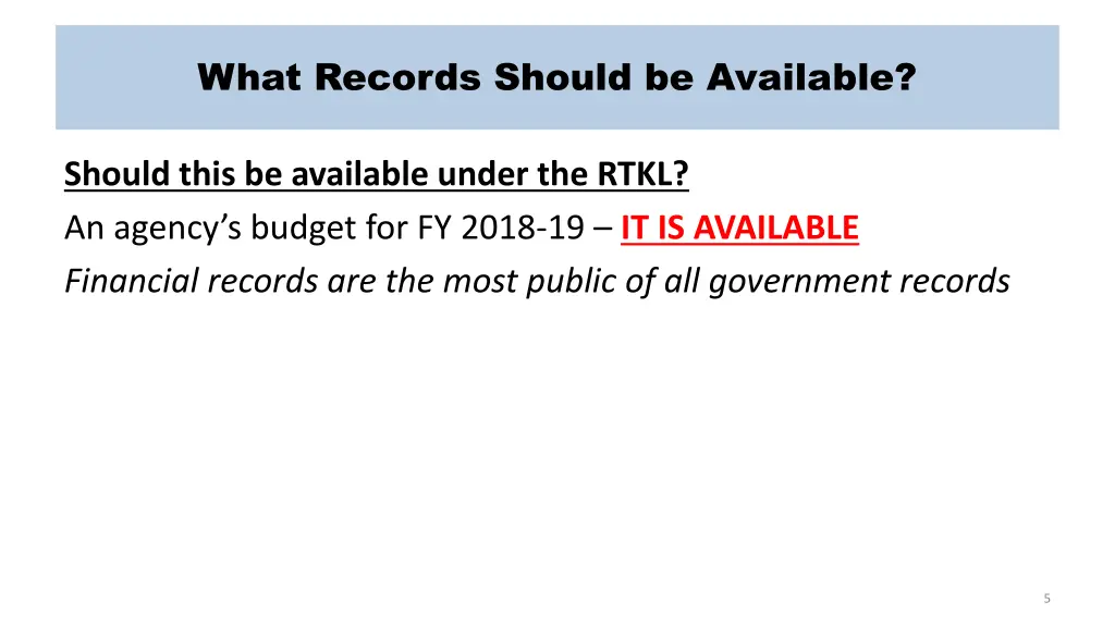 what records should be available 1