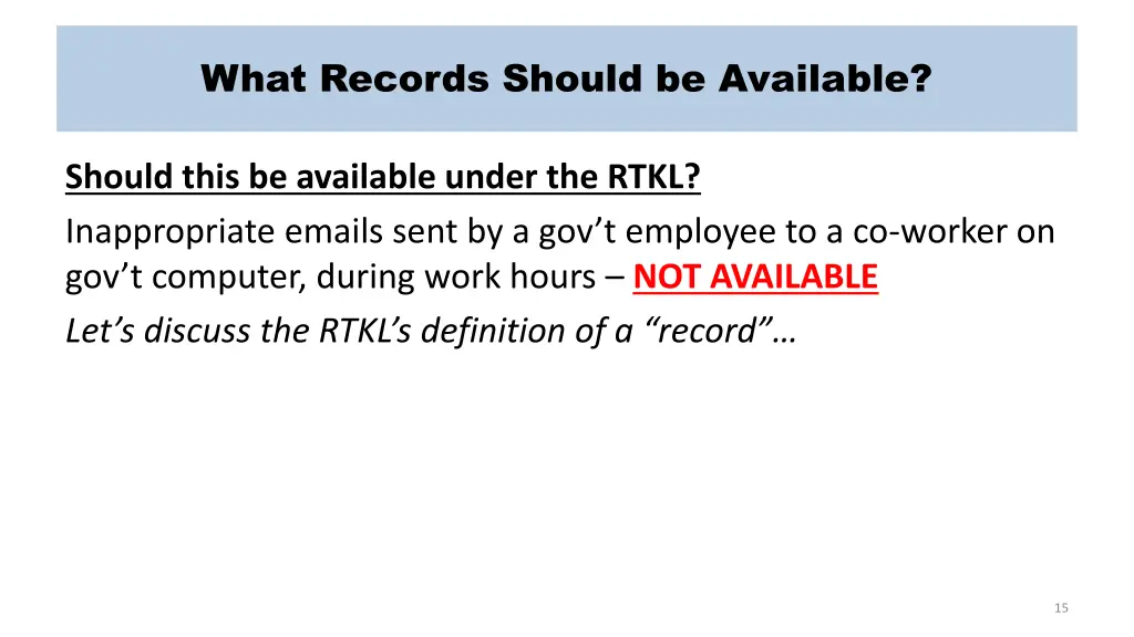 what records should be available 11