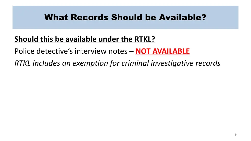 what records should be available 5