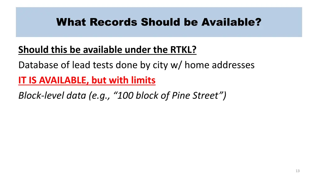 what records should be available 9