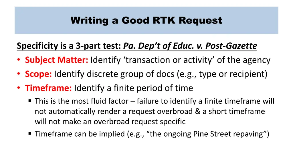 writing a good rtk request