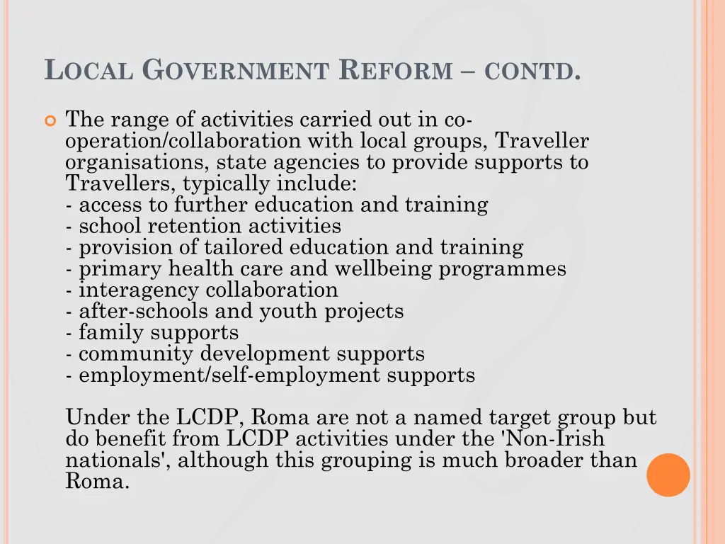 l ocal g overnment r eform contd