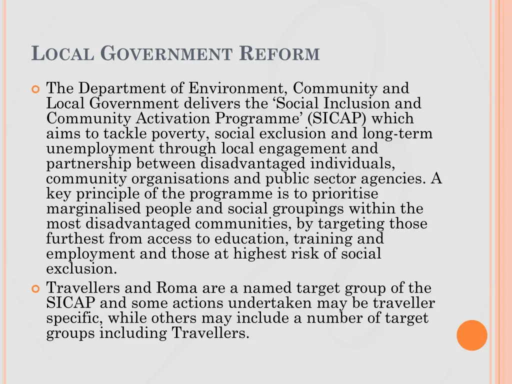 l ocal g overnment r eform