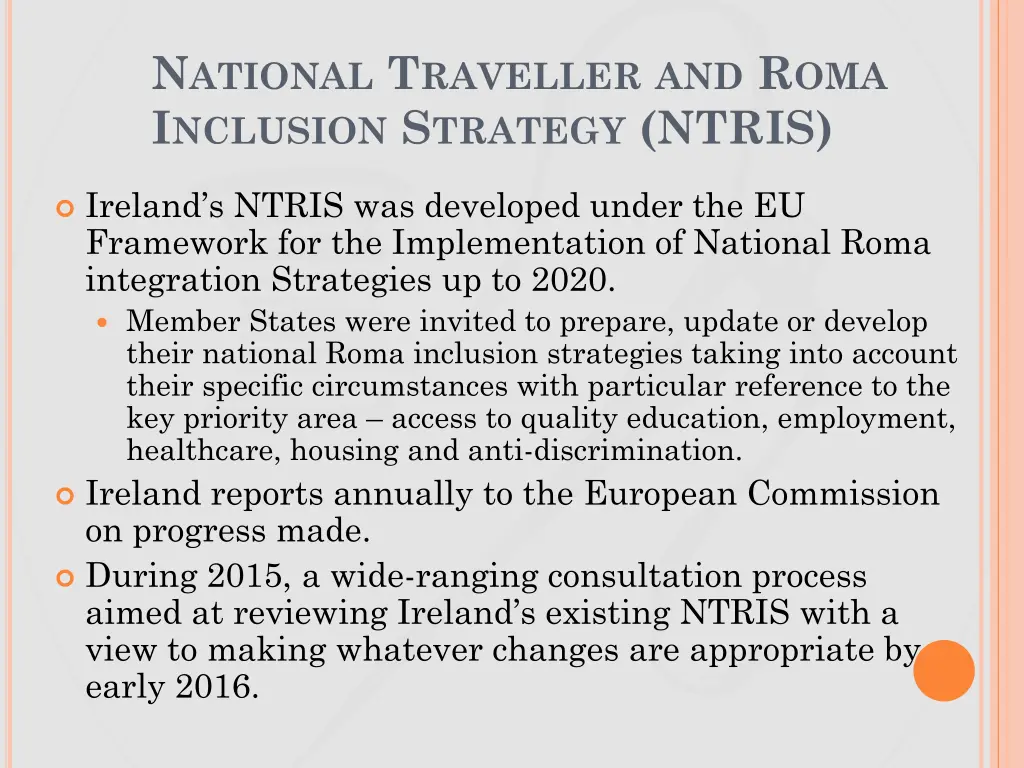 n ational t raveller and r oma i nclusion