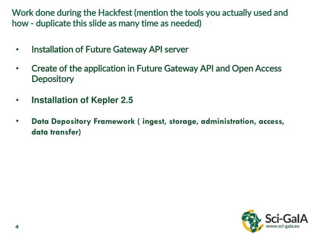 work done during the hackfest mention the tools