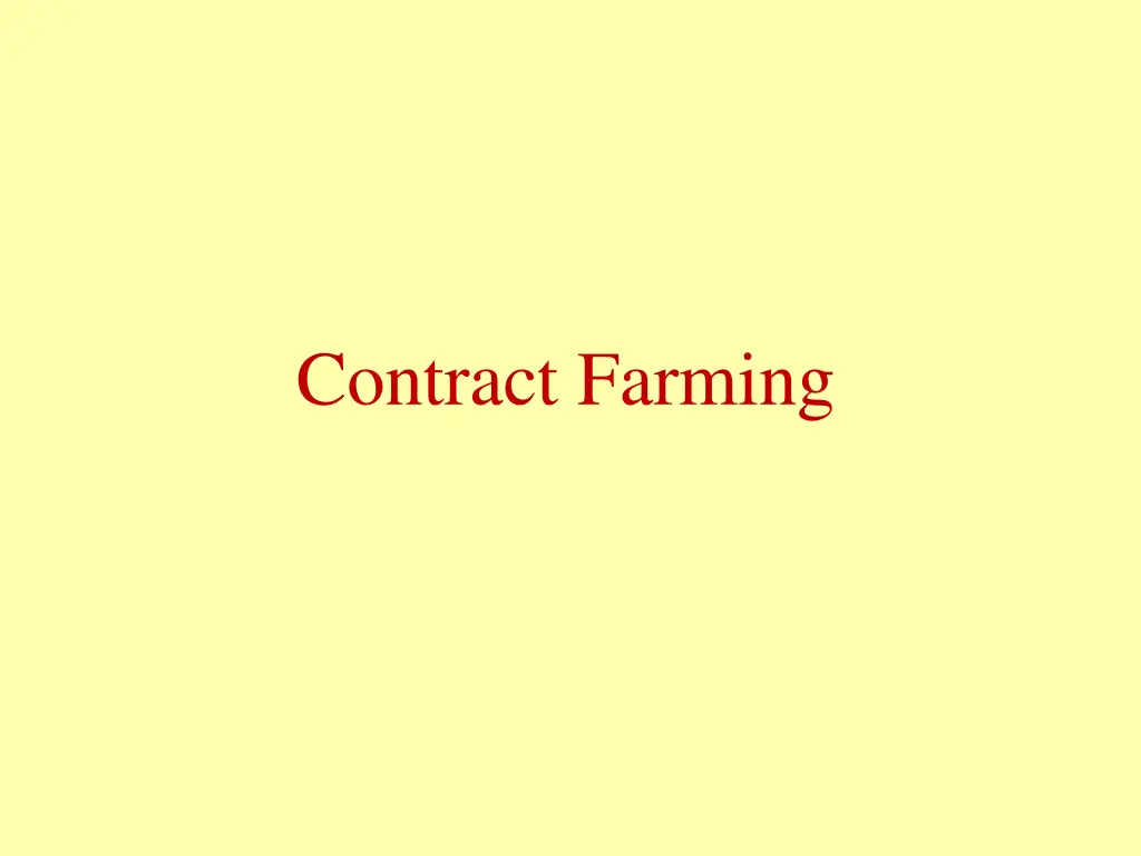 contract farming