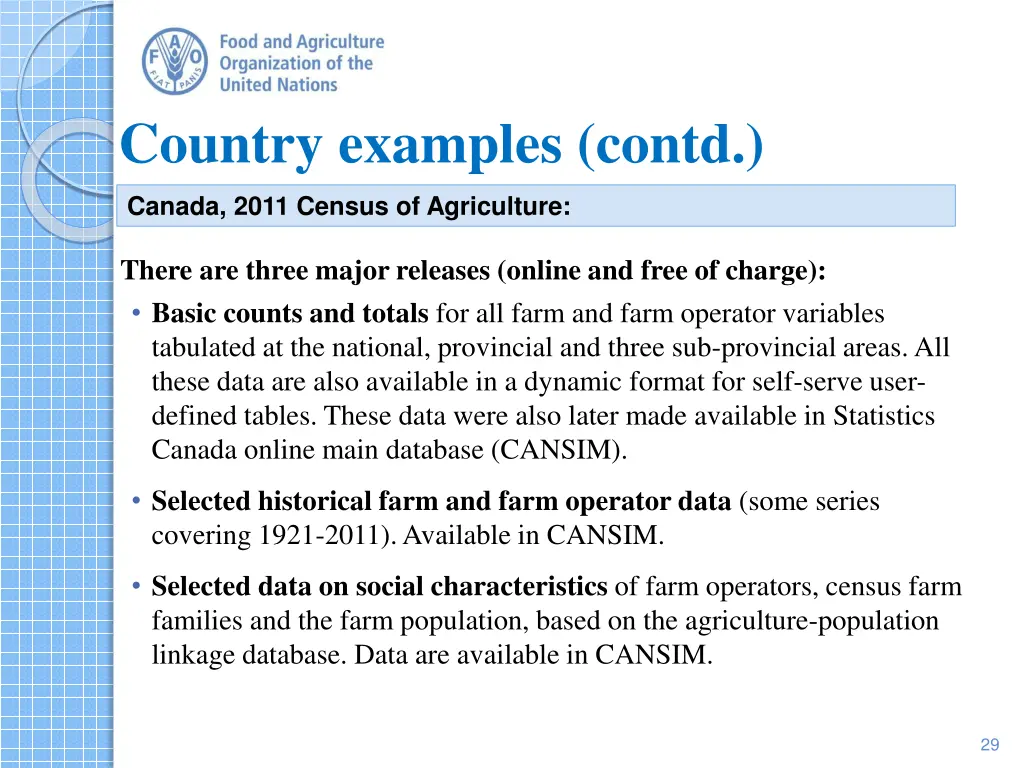country examples contd