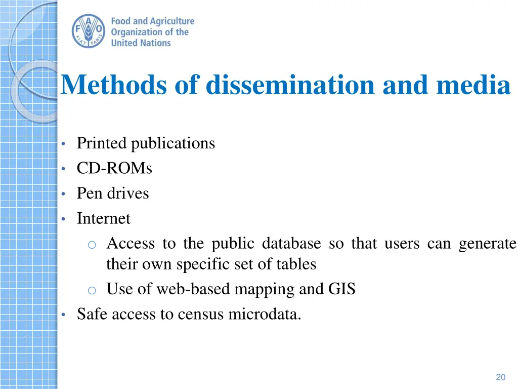 methods of dissemination and media