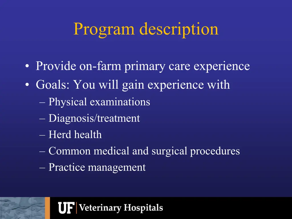 program description